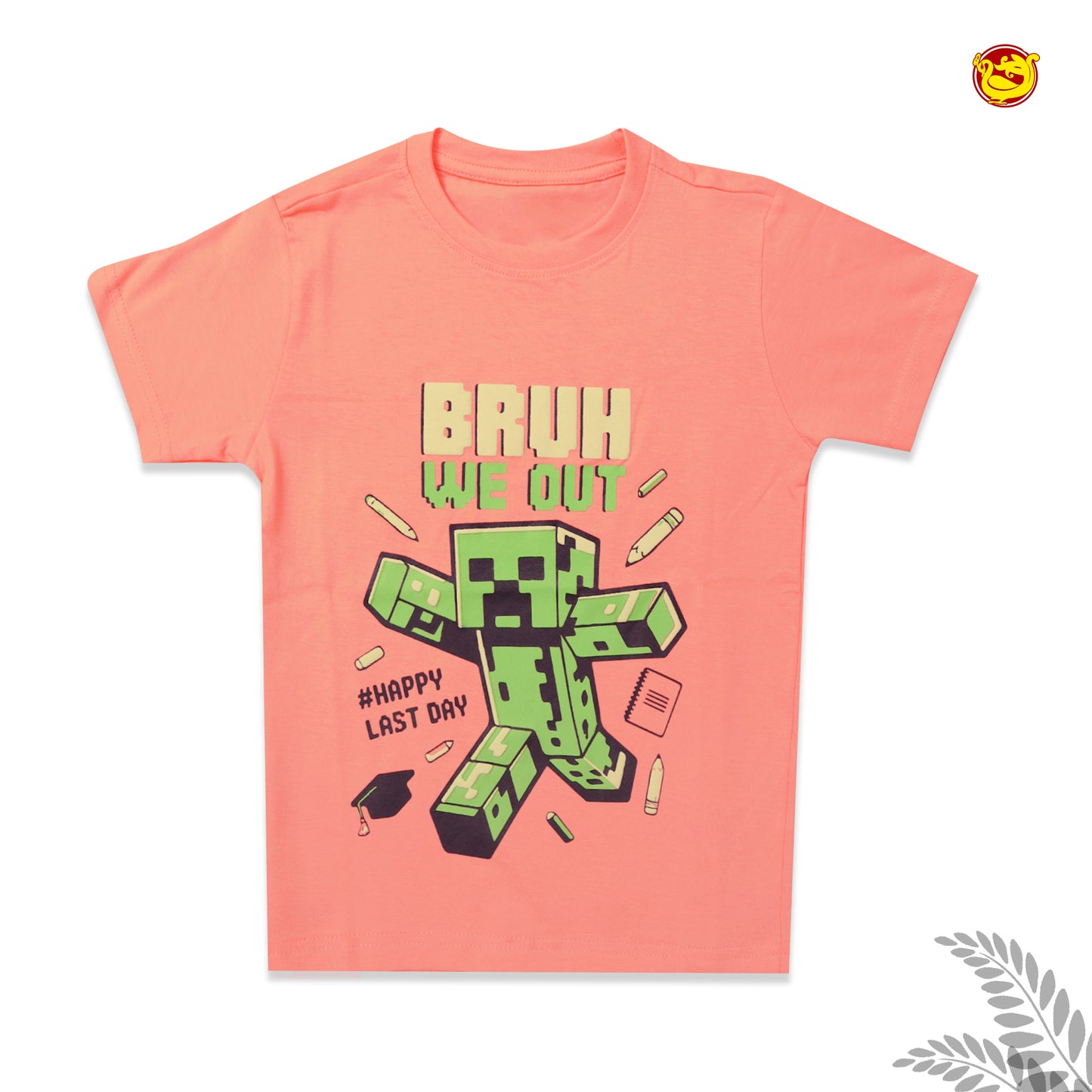 Peach Colour Cotton Boys T-Shirt Summer Collection