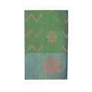 Mossy green with grey semi soft silk saree