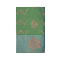 Mossy green with grey semi soft silk saree