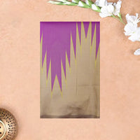 Purple with Light Green Gopuram Semi Silk saree