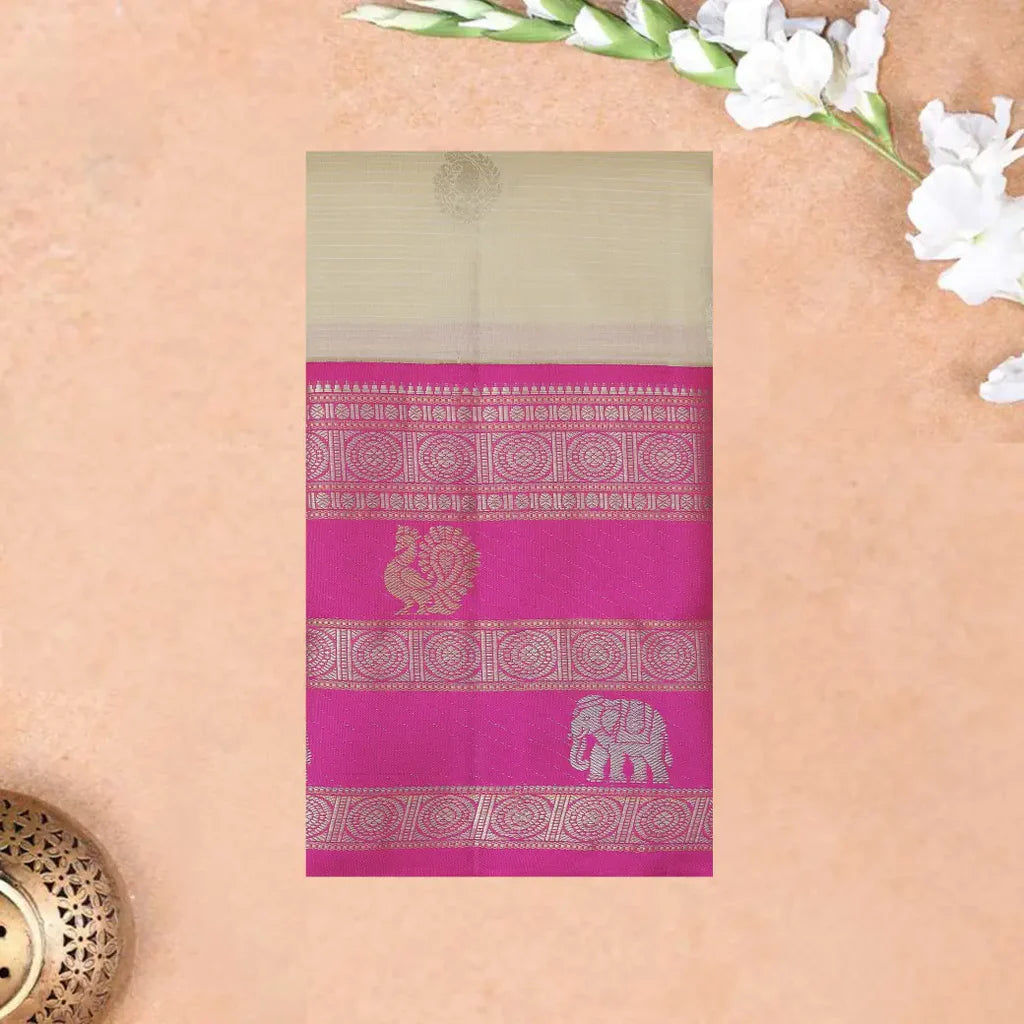 Sandal  with Pink  hamsam silk saree