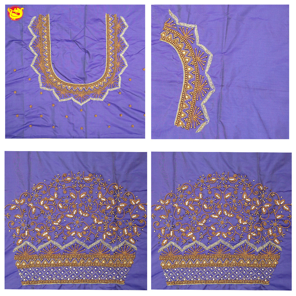 Lavender Bridal Aariwork Blouse     