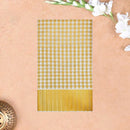 Southloom Exclusive Onam Kerala Traditional Fancy Border  small Checked Cotton Saree (Matching Plain Blouse Included)