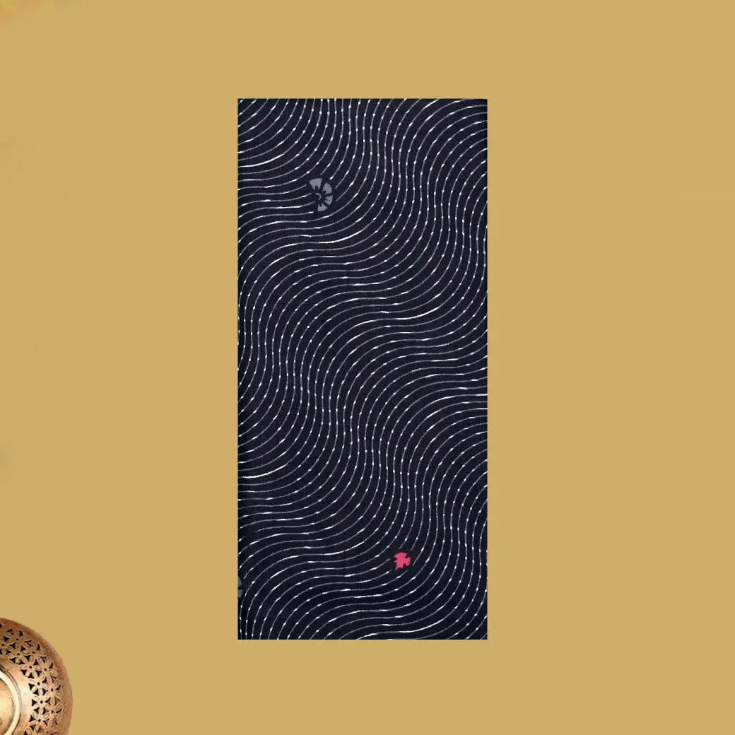 Navy Blue  flower design Cotton Printed Lungi