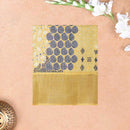Pure Tussar Silk Saree Yellow With Floral Design and Painted Prints and Zari Woven Border