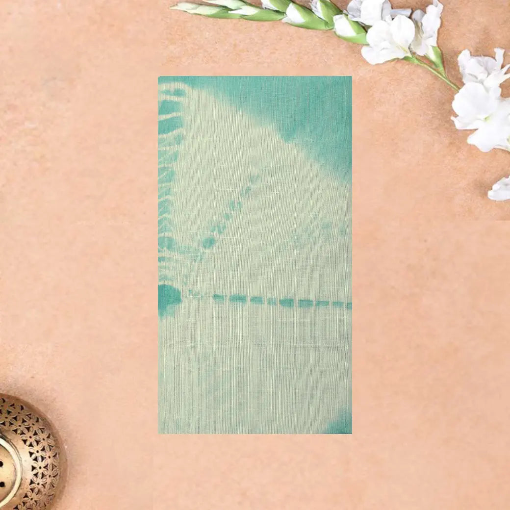 Green Linen Digital Cotton Saree
