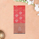 Red with Peacock Green  Art Silk Saree