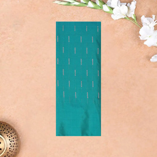 Turquoise Blue With Copper Zeri  Arani Silk Saree