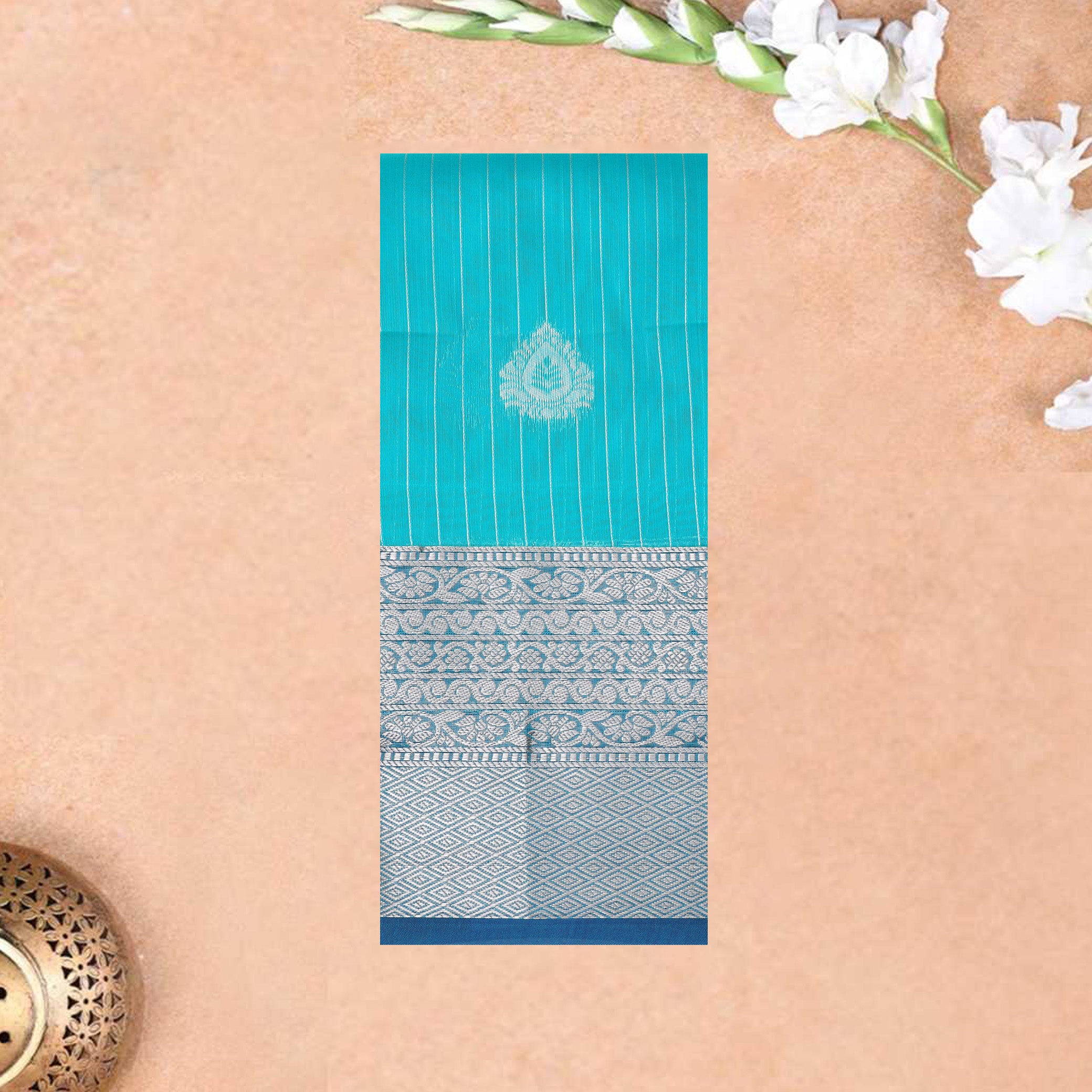 Blue With Purple Silk Cotton Saree