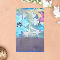 Pure Tussar Silk Saree Multi Colour With Floral Design and Painted Prints and Zari Woven Border