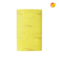 Lemon Yellow and Dark Blue With Gold Zari Floral Buttas Pure Silk Cotton Saree - Thenianantham