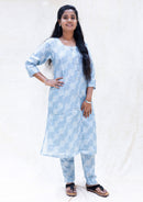 Thendral- Blue And White Ladies Branded Co-ord-set Readymade
