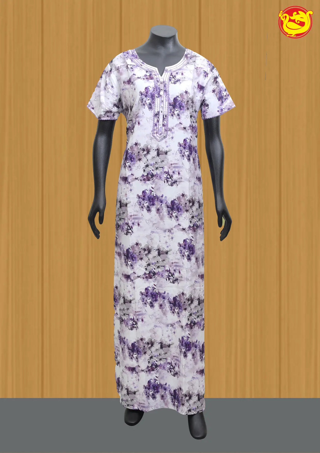 White with Violet Women’s Nighty