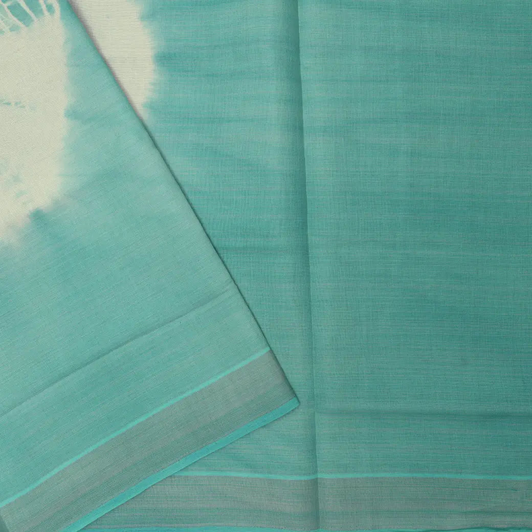 Green Linen Digital Cotton Saree