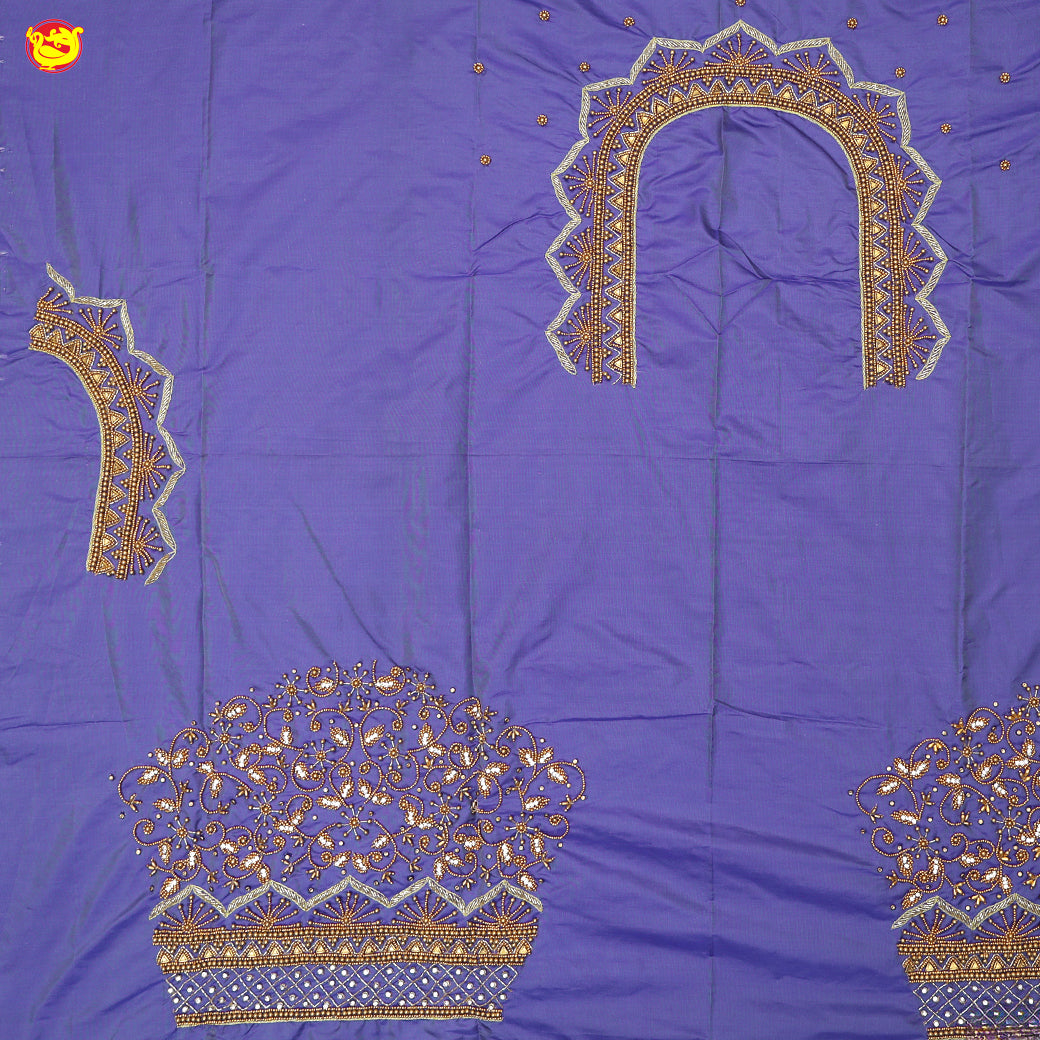 Lavender Bridal Aariwork Blouse     