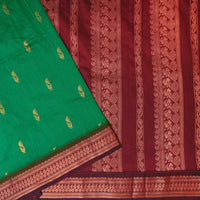 Green With Maroon  Premium Quality Kalyani Cotton Saree