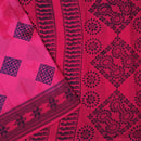 Rani Pink - blue Sungudi Cotton Saree without Blouse