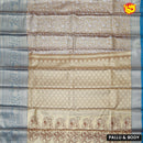 Biscuit Brown with Grey Floral Tussar Silk Saree