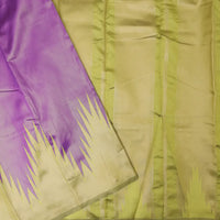 Purple with Light Green Gopuram Semi Silk saree