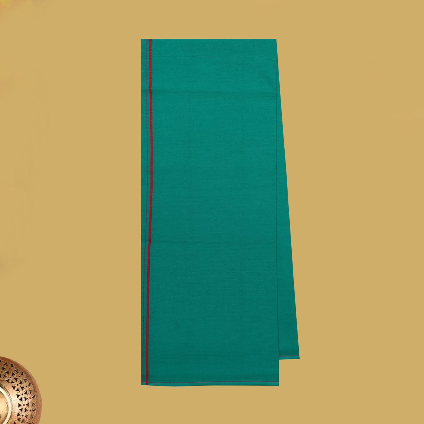 Green with Orange Border Men's Dhoti