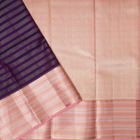 Dark Purple With Peach Gold Zari Yuvana Semi Soft Silk Saree