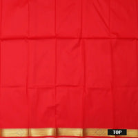 Peach Pink With Purple Border Floral Design Traditional  Pattu Pavadai Material
