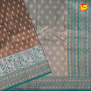 Brown with Rama Green Tissue Semi Silk Saree