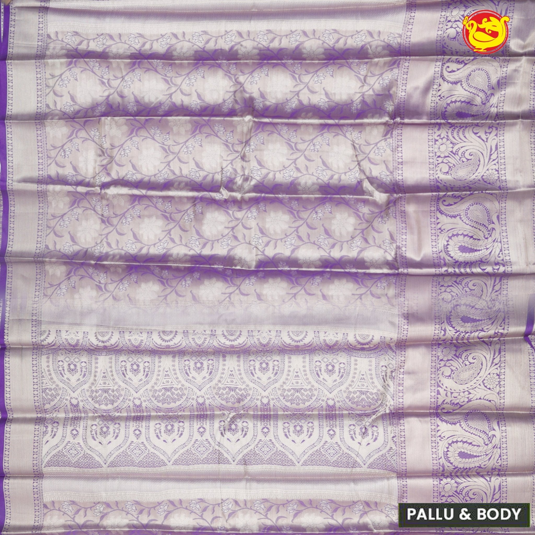 Gold with Lavender Traditional Soft Silk Saree - Thenianantham