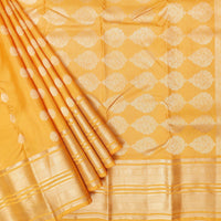 Yellow with Gold Zari Border Yuvana Semi Soft Silk Saree