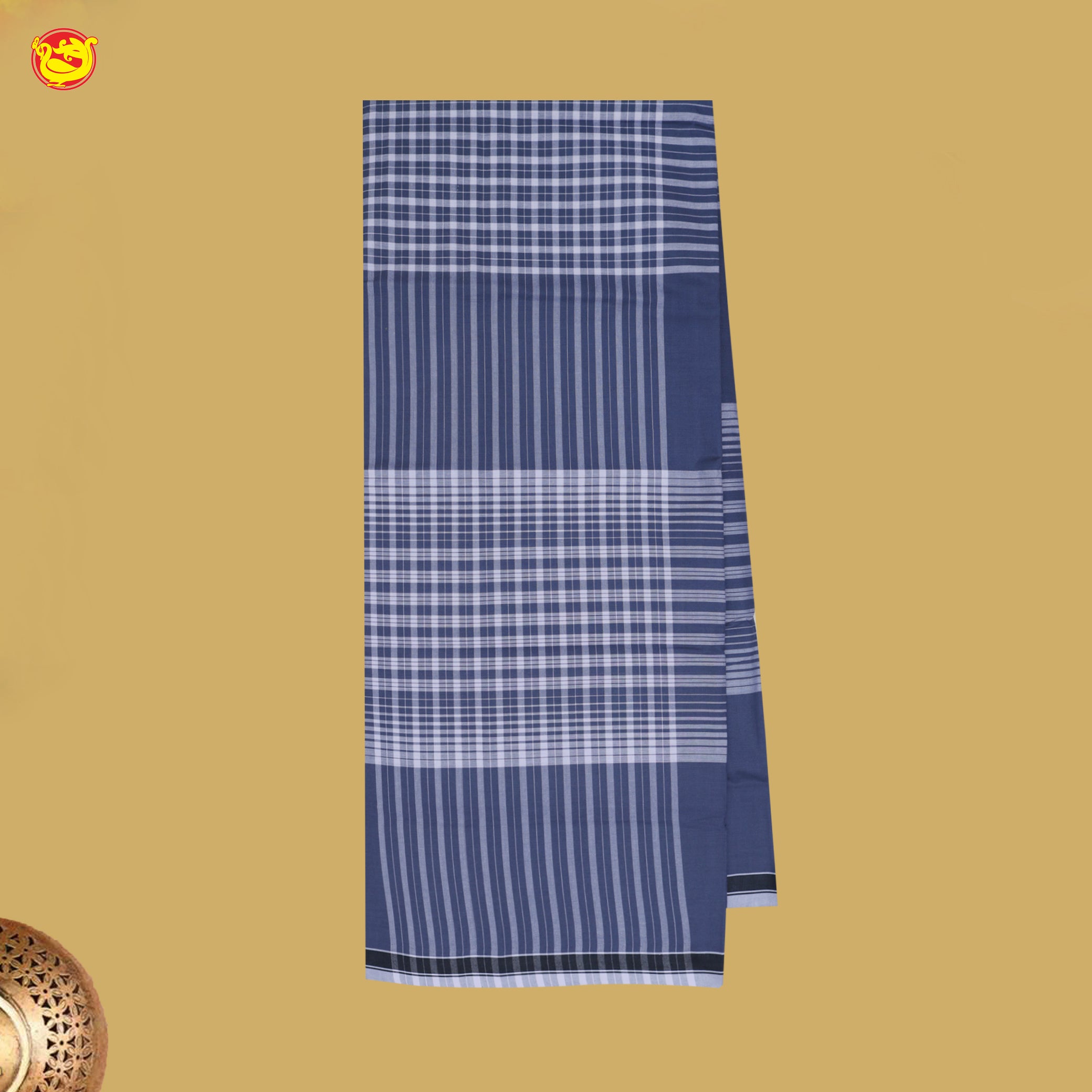 Men’s Checked Cotton Stitched Lungi