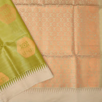 Light green and peach Tissue Silk Saree
