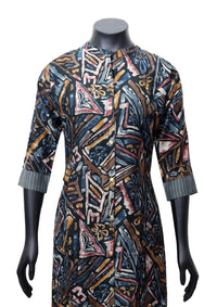 Multicolor Printed Ladies Branded Readymade Long Top