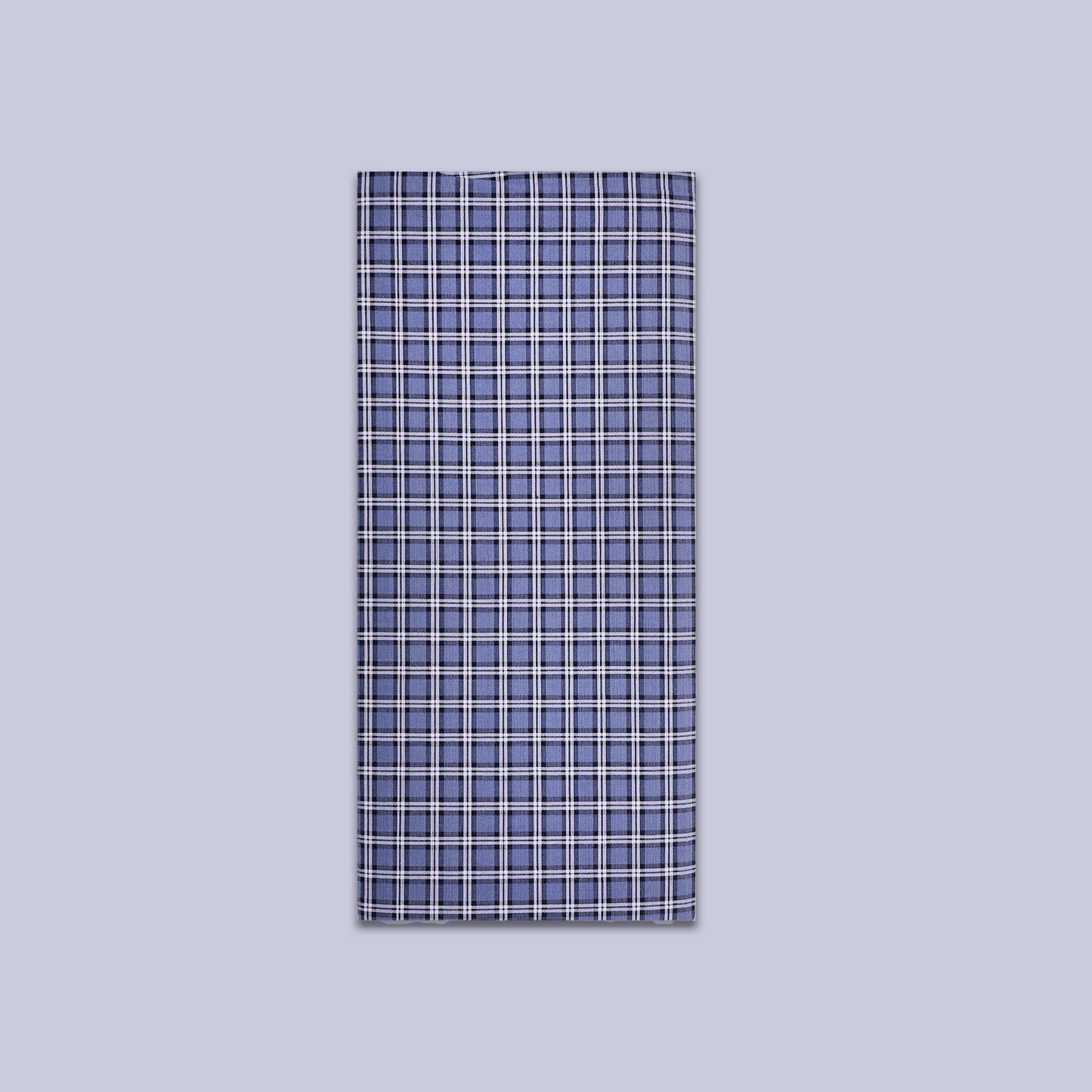 Men’s Light Blue Small Checked Cotton Stitched Lungi