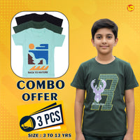 Boys 3 Pcs T-Shirt Combo