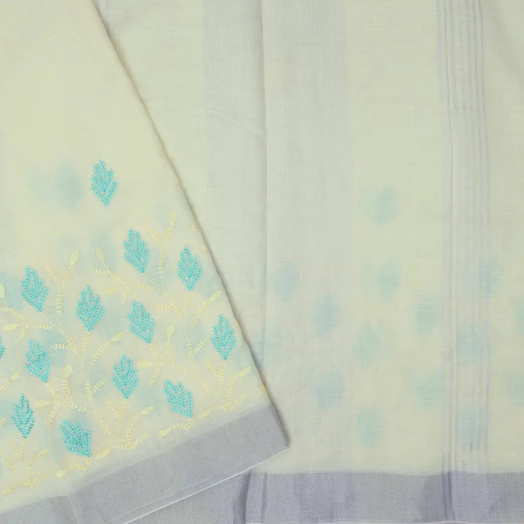 Light Yellow Color Linen Cotton Saree