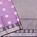 Lavender with Navy Blue Soft Silk Saree