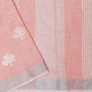 Peach Color Linen Cotton Saree