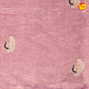 Dark Peach With Cutwork and Beadswork Border With Peacock Handwork Tissue Crush saree - Thenianantham