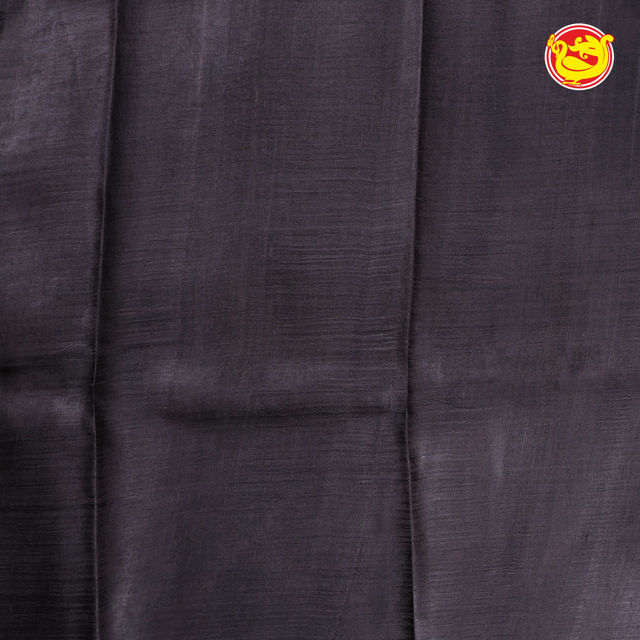 Beige with black printed silk saree