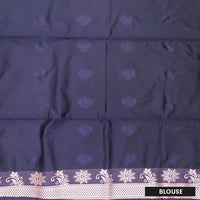Lavender with Navy Blue Soft Silk Saree