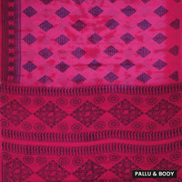 Rani Pink - blue Sungudi Cotton Saree without Blouse