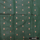 Light Pink With Green Pochampally Semi Ikat Silk Saree