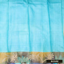 Pure Tussar Silk Saree Multi Colour With Floral Design and Painted Prints and Zari Woven Border