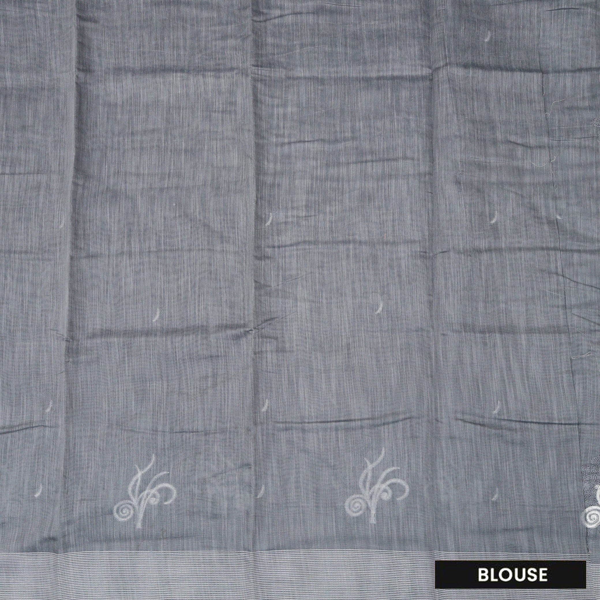 Dark Grey Color Linen Cotton Saree