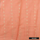 PEACH WITH WHITE FLORAL COPPER JERRY LINEN JACQUARD SAREES