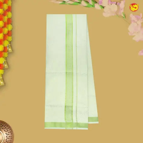 Pista Green Colour Readymade Shirt And Matching Border Dhoti Set for Men