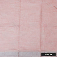 Peach Color Linen Cotton Saree