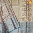 Biscuit Brown with Grey Floral Tussar Silk Saree