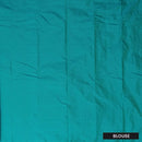 Turquoise Blue With Copper Zeri  Arani Silk Saree