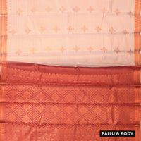 Couple Combo Tissue Silk Set – Men’s Shirt & Dhoti with Matching Women’s Saree With Coral  Colour With Copper Zari Border